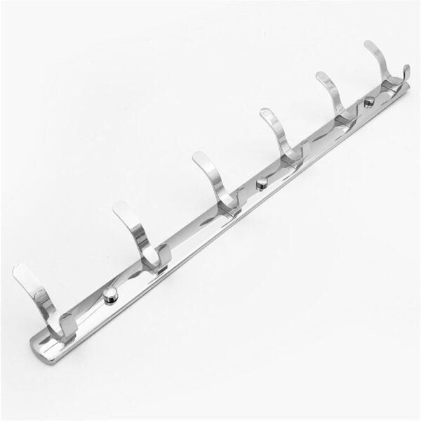 Porte-manteau, crochets muraux, crochet de bain en acier inoxydable chromé à bas prix, crochet en tissu domestique, cintre mural pratique, style moderne (couleur : 6 crochets) ( Color : 5 hooks )