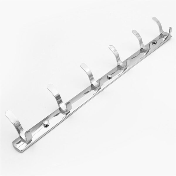 Porte-manteau, crochets muraux, crochet de bain en acier inoxydable chromé à bas prix, crochet en tissu domestique, cintre mural pratique, style moderne (couleur : 6 crochets) ( Color : 5 hooks )