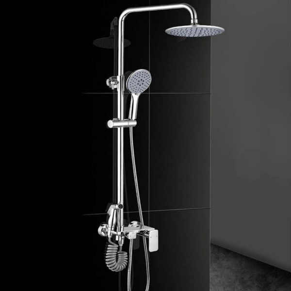 Ensemble de douche avec pommeau de douche relevable et abaissable Douche à quatre vitesses pour la maison Robinet rotatif à 360° Beau et pratique