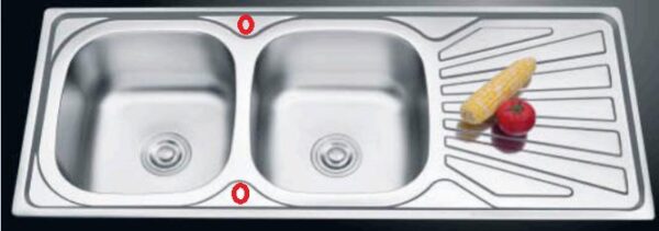 Évier de Cuisine en Acier Inoxydable 2 Bacs Évier avec Egouttoir à Vaisselle Evier Inox de cuisine Durable sans tube-TIP